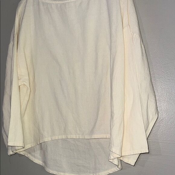 Soft Surroundings Cream Long Sleeve Blouse - Picture 2 of 8